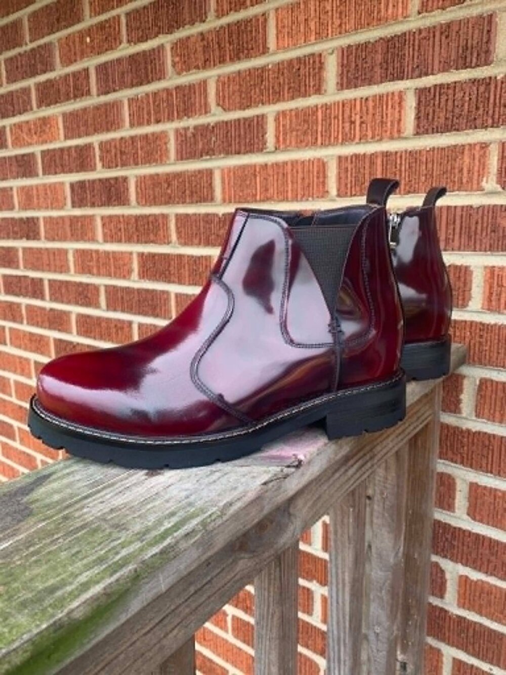 New Dark Red Mens Calto Elevator Shoes Size 7.5 US ~ 3.6" Height Increasing NIB